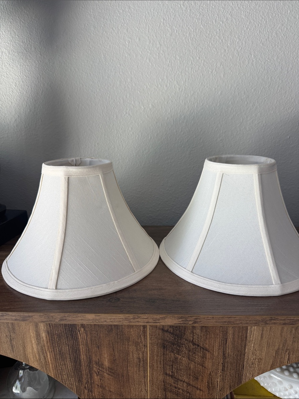 Classic Cream Fabric Lamp Shade, Set of 2